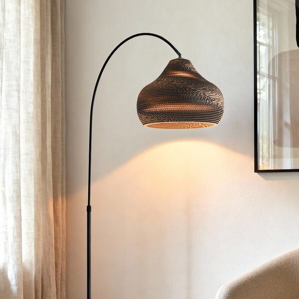 Kartonowa lampa podłogowa Ilja z obrotowym kloszem