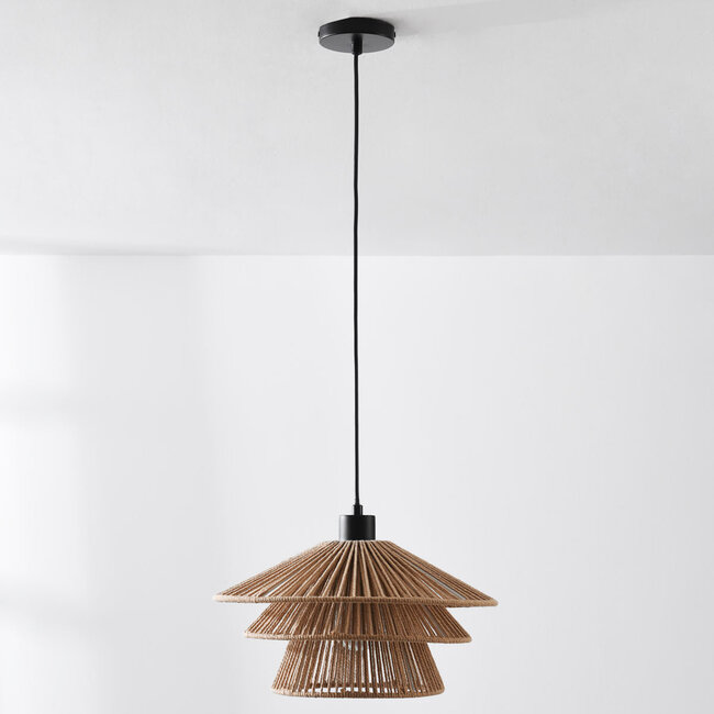 Naturalna lampa wisząca z ręcznie plecionego sznurka – Tilia