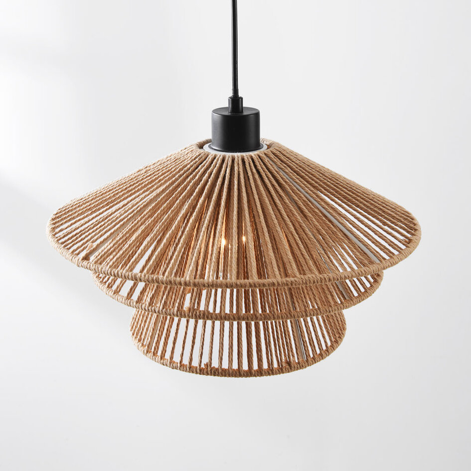 Naturalna lampa wisząca z ręcznie plecionego sznurka – Tilia