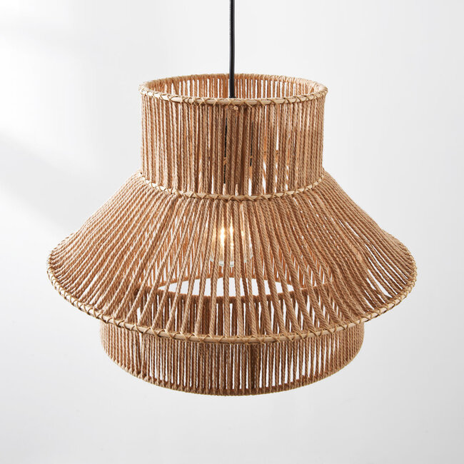 Lampa wisząca Boho Ramea z naturalnego sznura jutowego