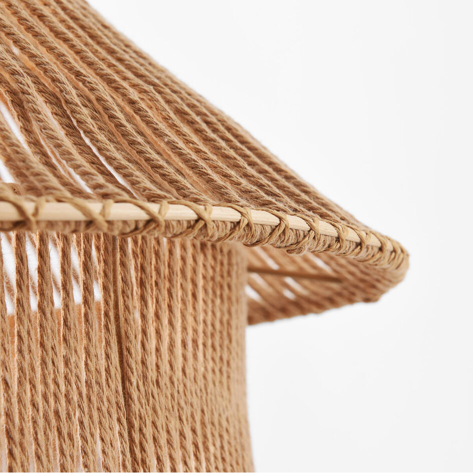 Lampa wisząca Boho Ramea z naturalnego sznura jutowego