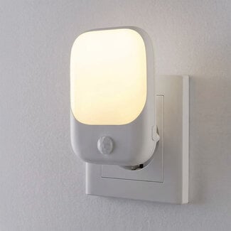 Lampa do gniazdka z czujnikiem ruchu - biała