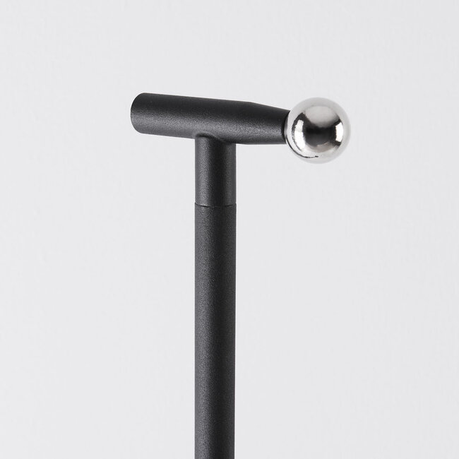 Nowoczesna lampa podłogowa Zinc z akumulatorową lampką do czytania – czarna