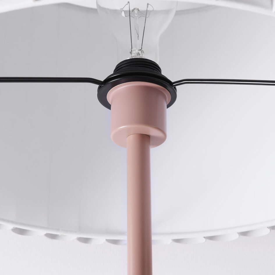 Lampa podłogowa Ribella z plisowanym kloszem - brąz mokka
