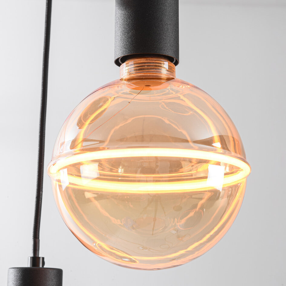 Nowoczesna lampa wisząca Illumine czarna - 3 światła w zestawie ze ściemnialnymi żarówkami LED E27