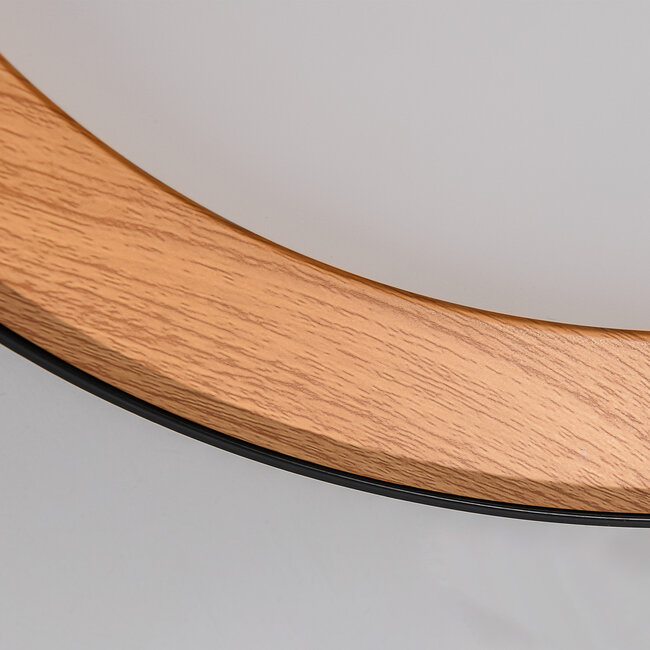 Design Lampa sufitowa Larios ze zintegrowanym źródłem LED i 3-stopniowo ściemnialne Ø39 cm - czarna z drewnianym akcentem