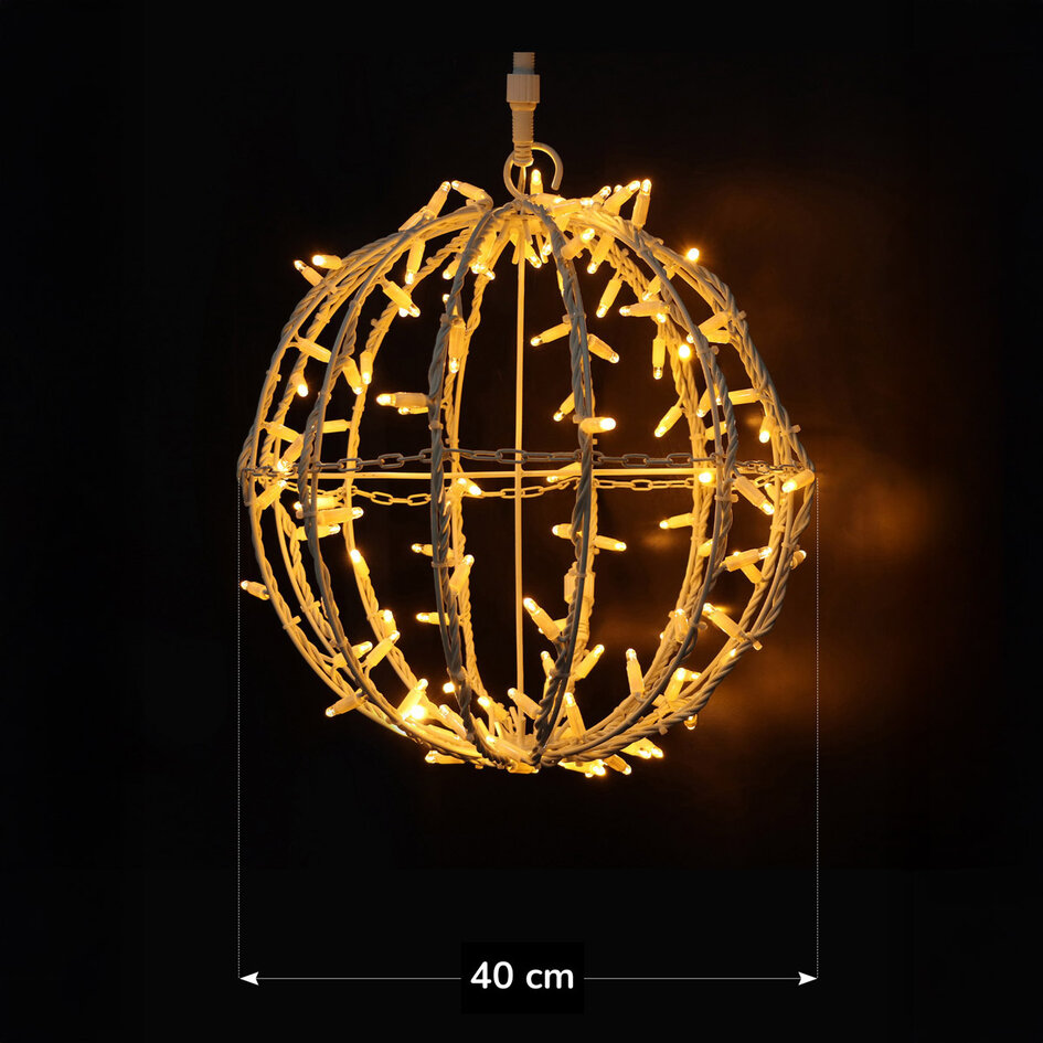 Dekoracyjna kula LED zewnętrzna Ø40 cm – ciepła biel ze 120 LED-ów