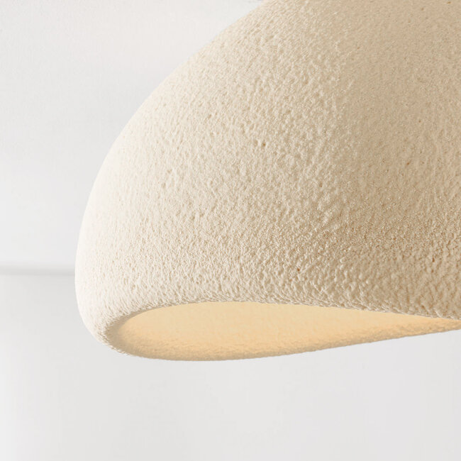 Lampa sufitowa Wabi-Sabi Stone Craft z efektem kamienia 48 x 38 cm – piaskowy beż