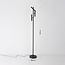 Lampa podłogowa Zhan z trzema obrotowymi reflektorami, ściemniaczem dotykowym i funkcją światła skierowanego w górę i w dół – czarna