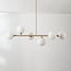 Design lampa wisząca Aster - beżowa z mlecznobiałym szkłem, 6 światła
