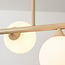 Design lampa wisząca Aster - beżowa z mlecznobiałym szkłem, 6 światła
