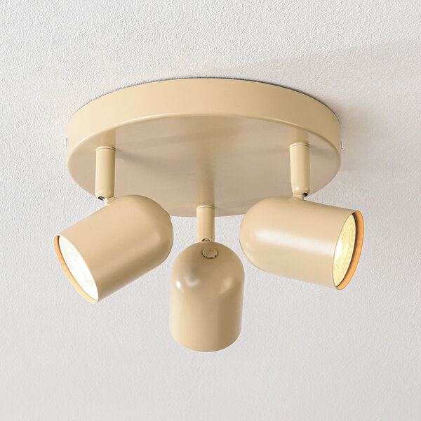 3 światła beżowa lampa sufitowa z regulowanymi reflektorami - Caro