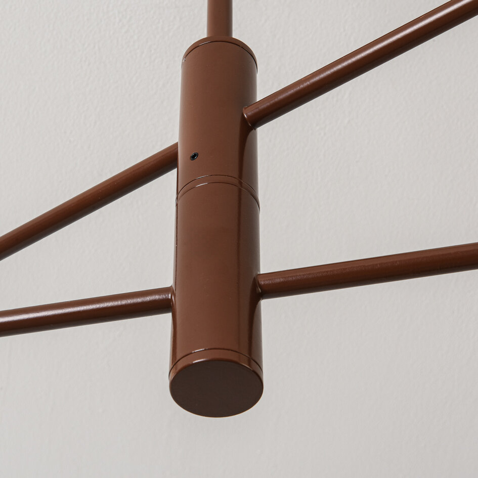 Lampa sufitowa Stiri 4 światła - brązowa z mlecznobiałym szkłem