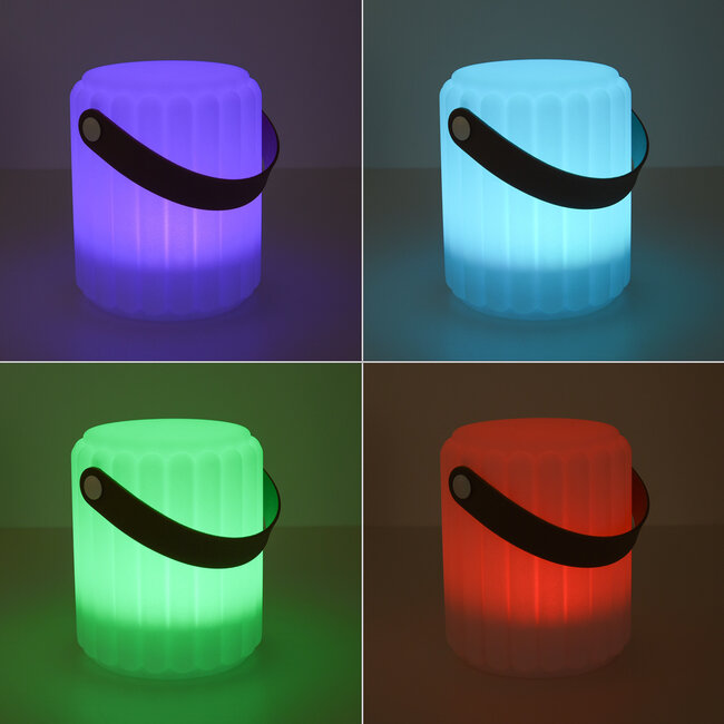 Solarna lampa stołowa przenośna Claro z oświetleniem RGB i ciepłą bielą