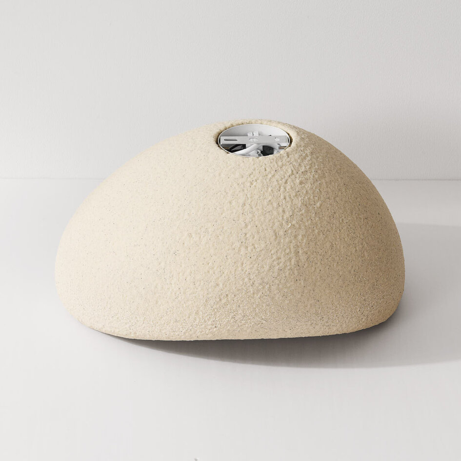 Lampa sufitowa Concrete Aura 40 cm – piaskowo-beżowy design Wabi-Sabi z czarnym nakrapianym efektem kamienia