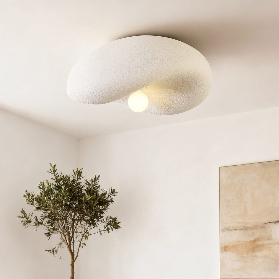 Lampa sufitowa Wabi-Sabi Kawa z białym efektem kamienia - 60 cm