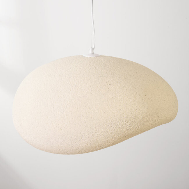 Lampa wisząca Wabi-Sabi Kawa - piaskowy beż z czarno nakrapianym efektem kamienia 60 cm