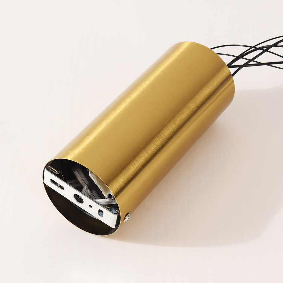 Design lampa wisząca Noqta z 3 światłami w złotym mosiądzu – ściemnialne triac