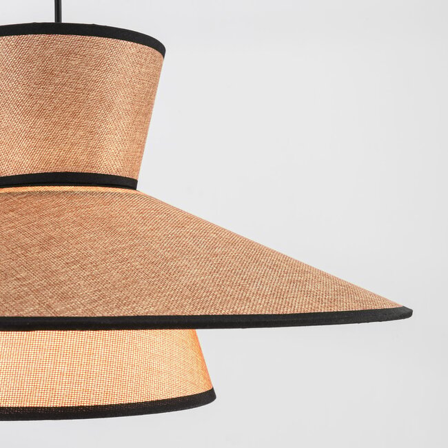 Lampa wisząca Zenith w stylu Japandi z naturalnym kloszem