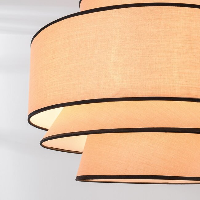 Lampa wisząca Zohra w stylu Japandi z naturalnym kloszem