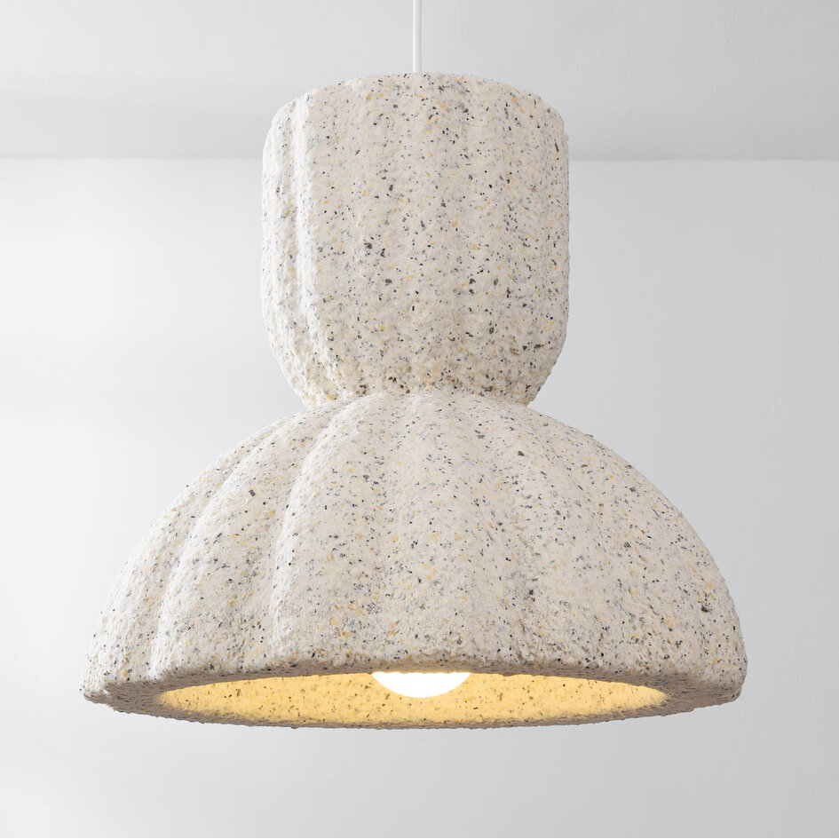 Nowoczesna lampa wisząca Wabi-Sabi Soru 40 cm - terrazzo beżowe