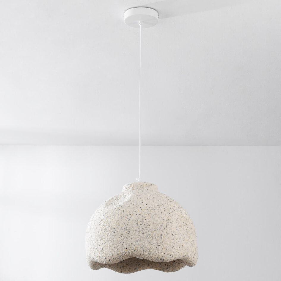 Lampa wisząca Wabi-Sabi Iro z efektem kamienia Ø35 cm - terrazzo beżowe