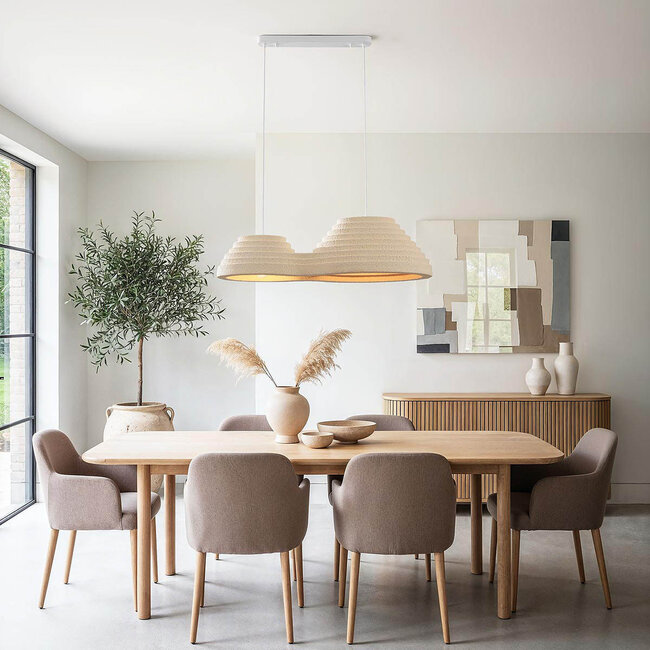 Lampa wisząca Wabi-Sabi Jumo z 2 punktami światła 80 x 20 cm - piaskowo-beżowa