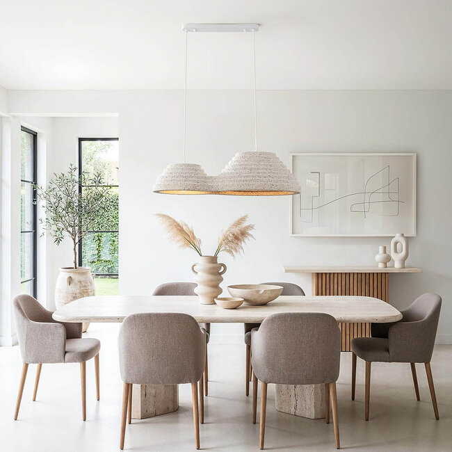 Lampa wisząca Wabi-Sabi Jumo z 2 światłami 80 x 20 cm - terrazzo beżowe