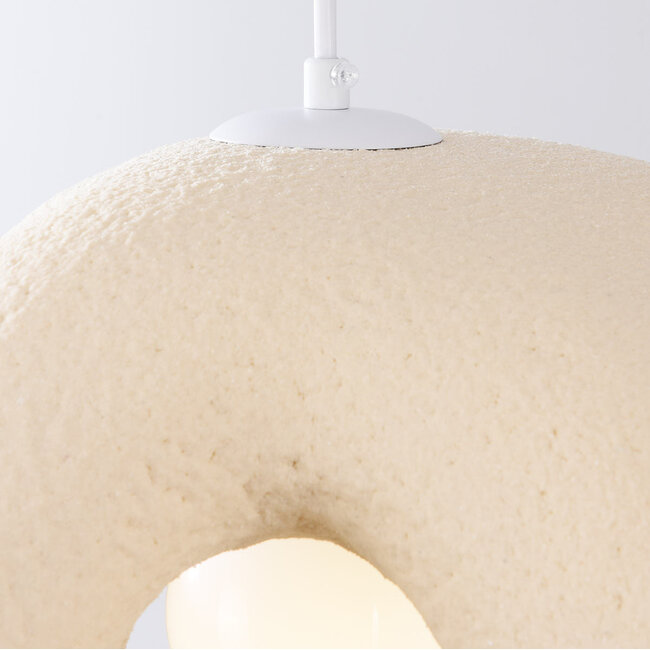Współczesna lampa wisząca Wabi Sabi Kaji 43 x 50 cm - piaskowo-beżowa