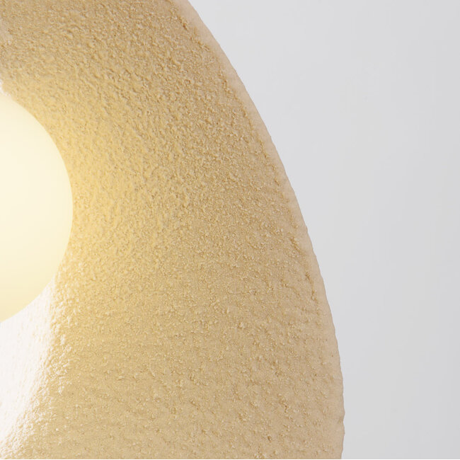 Nowoczesna lampa wisząca Wabi-Sabi Akao z 3 światłami, ze źródłem światła - piaskowo-beżowa