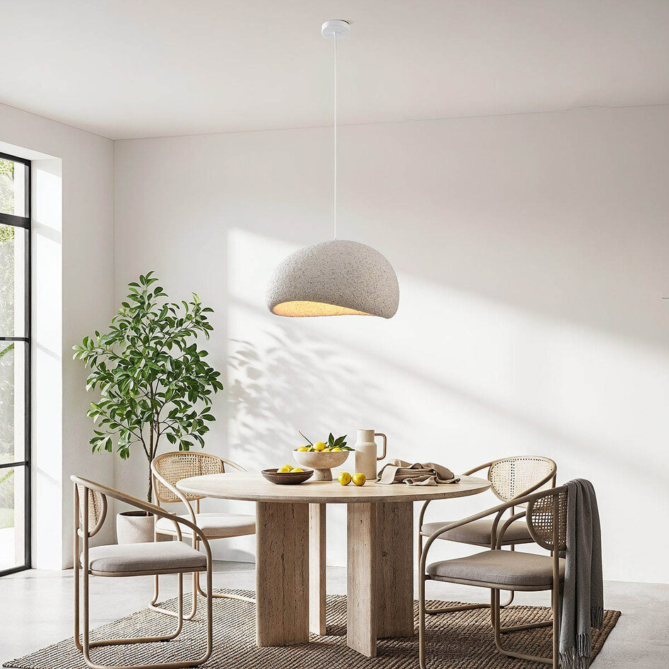 Lampa wisząca Wabi-Sabi Urban Stone z beżowym wzorem kamienia terrazzo - 50 x 34 cm