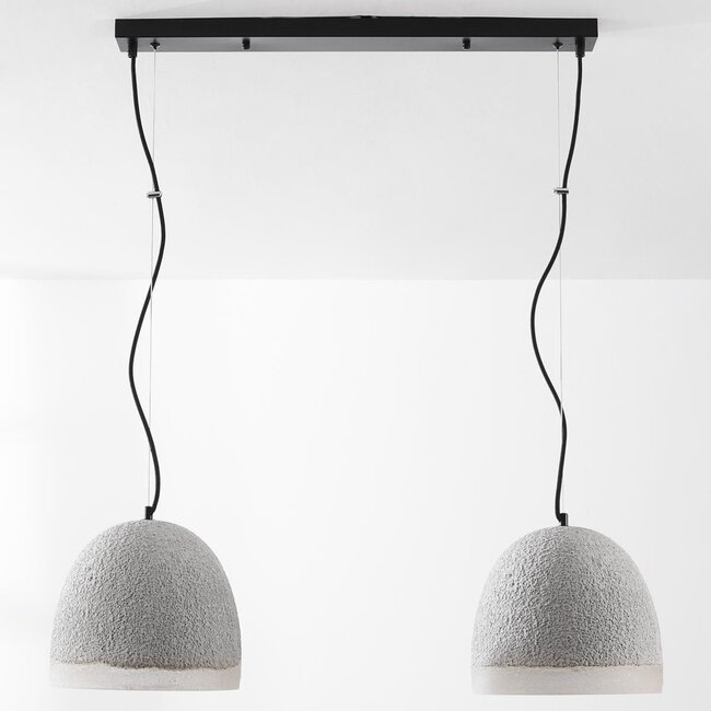 2-światła Wabi-Sabi lampa wisząca Tura w stylu cementowym