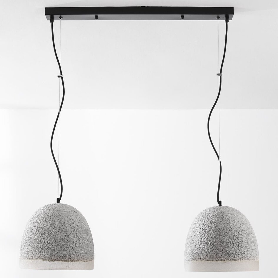 2-światła Wabi-Sabi lampa wisząca Tura w stylu cementowym