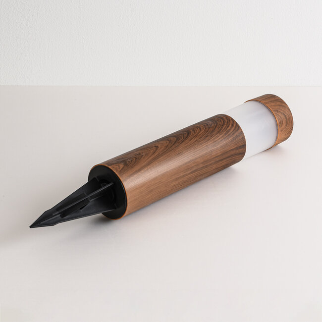 Solarny reflektor ogrodowy Solora - imitacja drewna