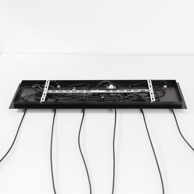 6-światło lampa wisząca Phora z przydymionym i jasnym bursztynowym szkłem oraz złotymi akcentami