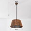 Lampa wisząca Tami w ciepłym brązie z bambusowym kloszem