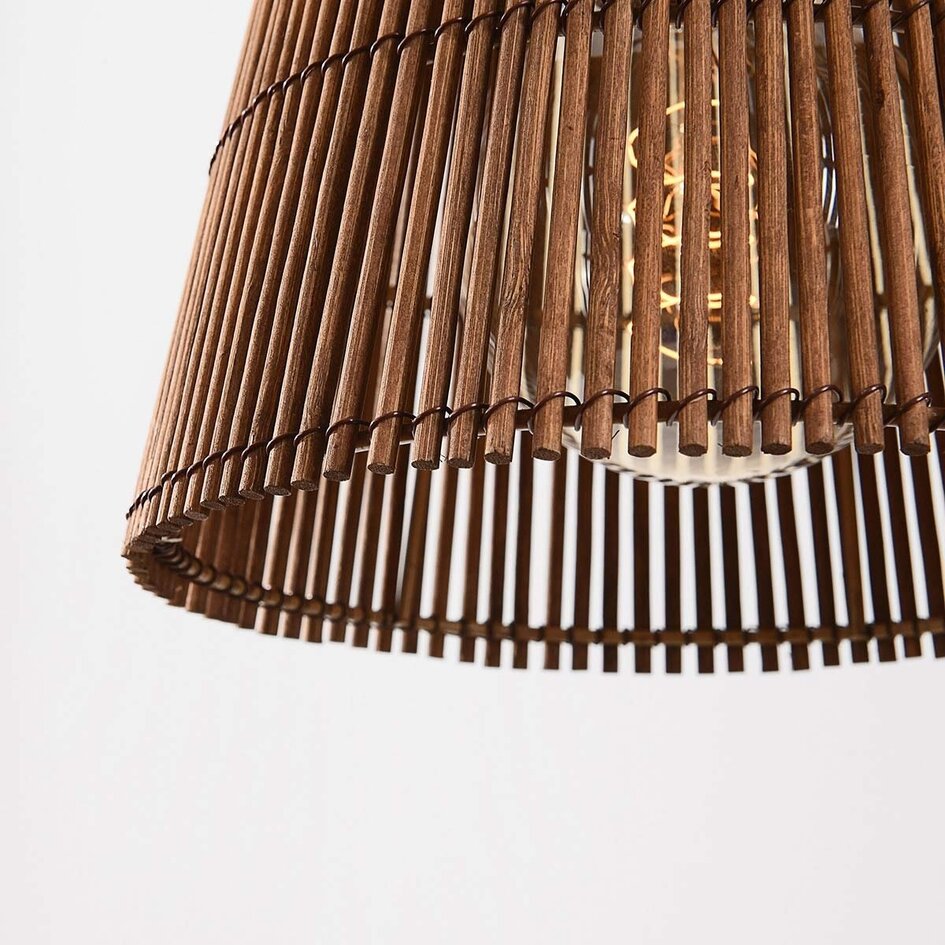 Design lampa wisząca Tami 3 światła z naturalnym bambusem i ciepłym brązem