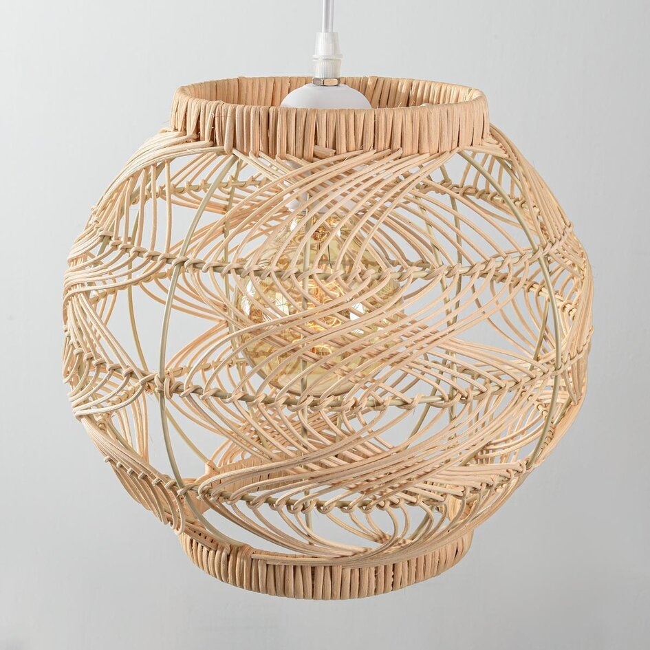 Lampa wisząca Cosma z naturalnego rattanu