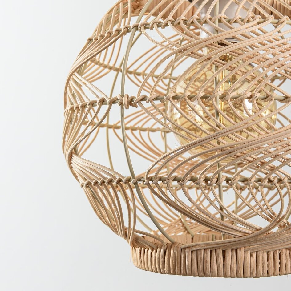 Lampa wisząca Cosma z naturalnego rattanu
