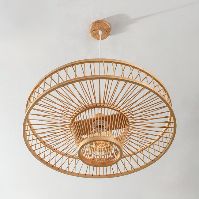 Design lampa wisząca Solara – bambus z otwartym i przewiewnym designem