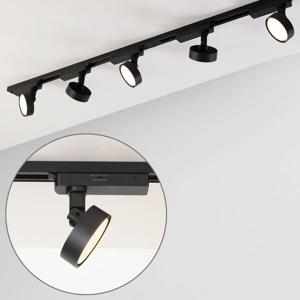 1-fazowy system szynowy 1,5 metra z czarnymi reflektorami Colle 3000 K