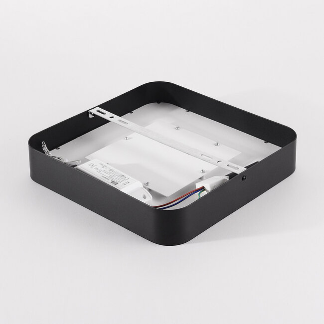 Lampa sufitowa Cercal 30 × 30 cm czarna z efektem złota płatkowego i 3-stopniowo ściemnialna