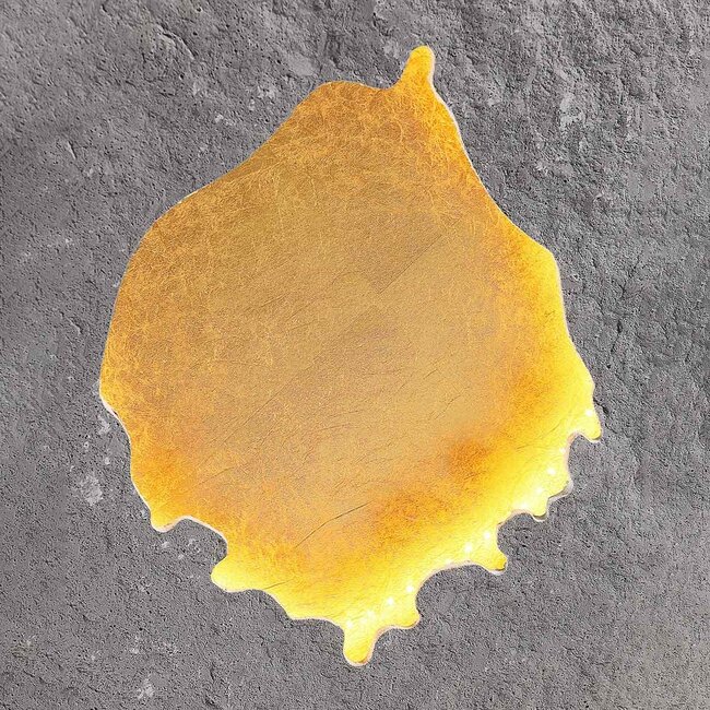 Lampa sufitowa Cercul Ø40 cm czarna z efektem szarego kamienia, efektem złota płatkowego i 3-stopniowo ściemnialna