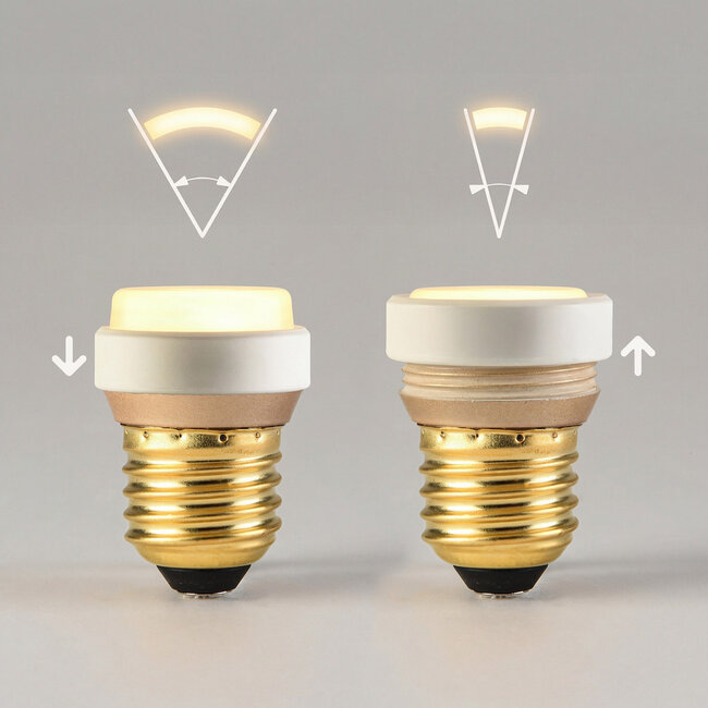 3,5W E27 lampa LED, Ø35mm z białym obrotowym pierścieniem, 3-stopniowo ściemnialne, 2700K - Pico