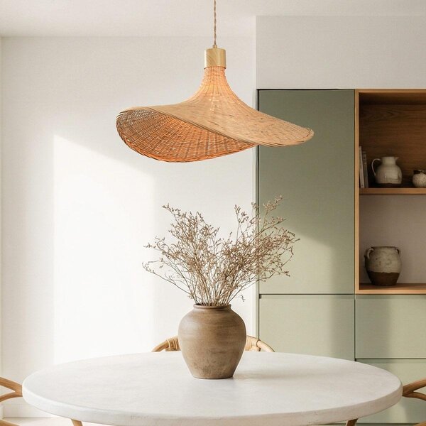 Lampa wisząca Flima z naturalnym bambusowym kloszem - 53 cm