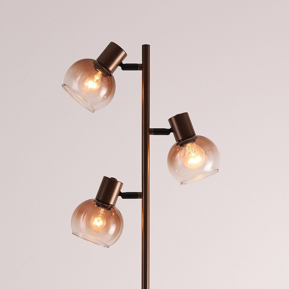 Lampa podłogowa Duna z brązowym szkłem ombre, 3 światła