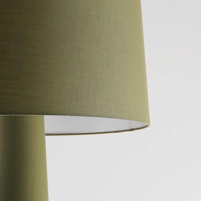 Lampa podłogowa Rumi z zielonej tkaniny