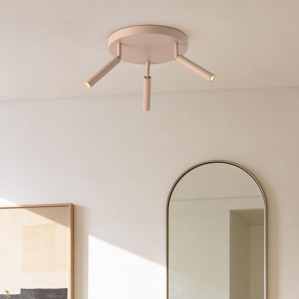 Lampa sufitowa Dora w beżowym kolorze z trzema regulowanymi reflektorami