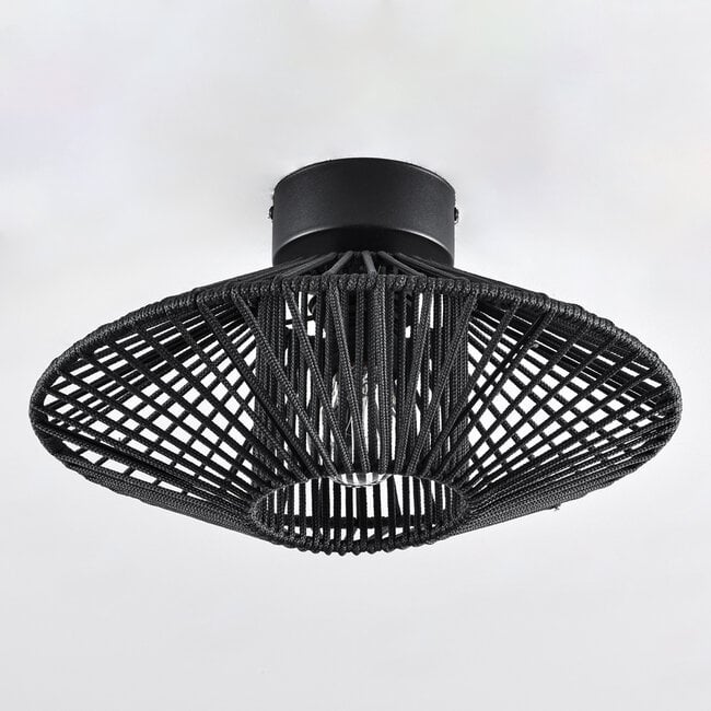 Lampa łazienkowa Woven z plecionego sznura - czarna