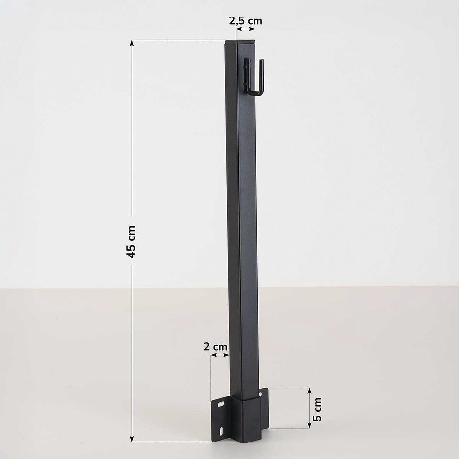 Wiszące metalowe słupki z hakami 45 cm – zestaw 4 na zewnątrz
